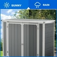 thumbnail image 5 of Uforic Outdoor Storage Shed,4.7x2.5ft All-Weather Waterproof with Hydraulic Struts, Triple Locks, Floor Locking for Garden Tools and Trash Cans, 5 of 5