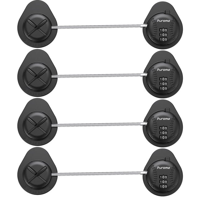 Cerradura para refrigerador Puroma, paquete de 4, combinación sin perforación