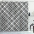 thumbnail image 1 of Ambesonne Black and Grey Shower Curtain, Tartan Geometrical, 69"Wx84"L, Pale Taupe Dimgray, 1 of 3