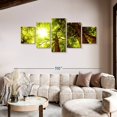 thumbnail image 2 of Elephant Stock Sunlit Cedar Forest Wall Art - Horizontal Multi Panel Canvas - Living Room Wall Decor - Floral And Botanical Multi Panel - Green And Gold Decor - 92" x 42", 2 of 4