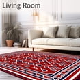thumbnail image 2 of ODIKA 5'x7' Machine Washable Non-Slip Area Rug, Collapsible Trellis Lattice Print with Grid Framework High Traffic Rug with Pad, Red, 718159, 2 of 8