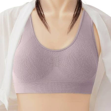 

Sebtyili Womens No Steel Ring French Womens Front Close Bra T Back Plus Size Seamless Unlined Bra For Large Bust