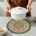 thumbnail image 4 of Unique Bargains Set of 6 Round Farmhouse Placemats for Dining Table Decor Green, 4 of 6