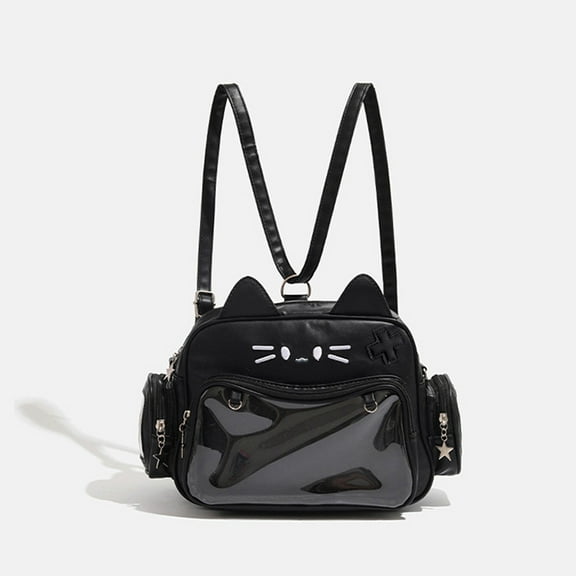 Kwuty Kawaii Ita Bag Backpack Crossbody Bag Cat Shoulder Bags Multi-Purpose Pin Display with Insert