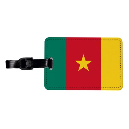 Cameroon Country Flag Faux Leather Travel Luggage Tag