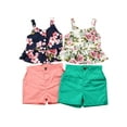 thumbnail image 6 of Qiylii Toddler Girls Clothes Set, Floral Print Ruffle Hem Cropped Tops+Shorts, 6 of 6