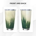 thumbnail image 3 of Fotbe Fog Forest Pattern 20 oz Tumbler Stainless Steel Vacuum Insulated Coffee Ice Cup Double Wall Travel Flask Leak-proof Coffee Cup-Straw Three-piece Set, 3 of 8