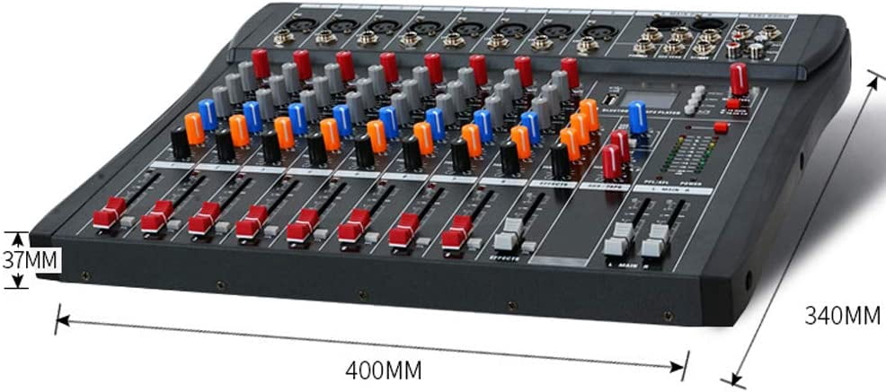 Miumaeov Professional 8 Channels USB Bluetooth Line Live Mixing Studio Audio Sound Mixer