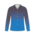 thumbnail image 3 of XFYSSS Casual Fashion Men's Gradient Printing Button Turndown Collar Blouse Long Sleeve Turndown Collar Blouse & Shirt, 3 of 4