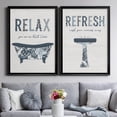 thumbnail image 5 of 2 Piece Set Palm Bath I Premium Framed Canvas - Ready to Hang - 26.5 x 36.5 Each - Gold Frame, 5 of 8