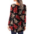 thumbnail image 3 of Pntutb Mujer Invierno Sexy Cuello Redondo Manga Larga Impreso tops Navidad Impreso Regular Blusa Pntutb Pntutb-679, 3 of 5