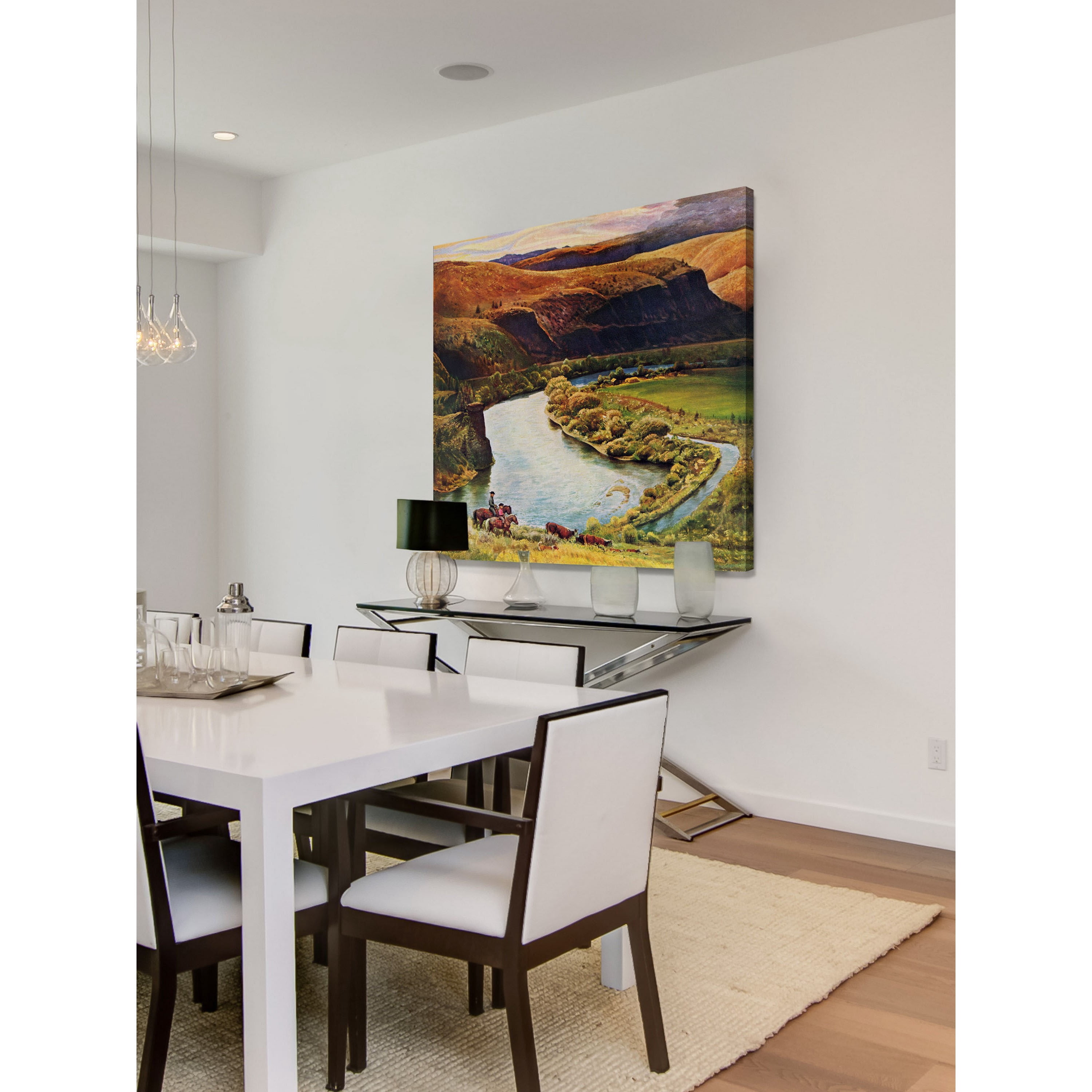 "Yakima River" Painting Print on Wrapped Canvas
