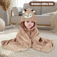 thumbnail image 3 of PRYESS (Square Towel for Newborn Infants), Baby Towel 80X80 Cm with Hood, Soft Absorbent Towel for Newborn, Infant Bath Towel with Cute Animal Design, High Water Absorption for Warmth, #A, 3 of 4