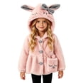 thumbnail image 2 of Toddlers Jackets Dqueduo Toddler Girls' Hooded Fleece Button Coat Jacket With Matching Mini Shoulder Bag Pink 3-4Years, 2 of 9