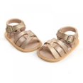 thumbnail image 3 of Summer Baby Soft Bottom Sandal Toddlers Beach Sandals Non-slip Flat First Walkers Shoes 0-18 Month Brown/Gold/White/Black, 3 of 9