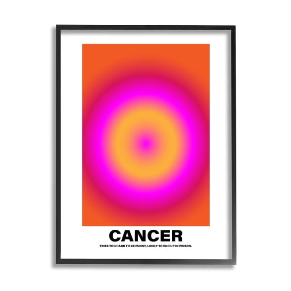 Stupell Industries Funny Cancer Astrology Abstract Painting Black Framed Art Print Wall Art, 11 x 14