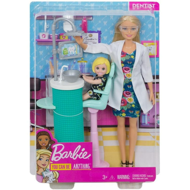 Barbie Careers Dentist Doll Toddler Patient Doll Playset Blonde