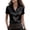 Black, variant on Liweisiy Women's Stain Silk Blouse Collared Short Sleeve Button Down Shirts Summer Dressy Bussiness Office Tops Wine 2XL