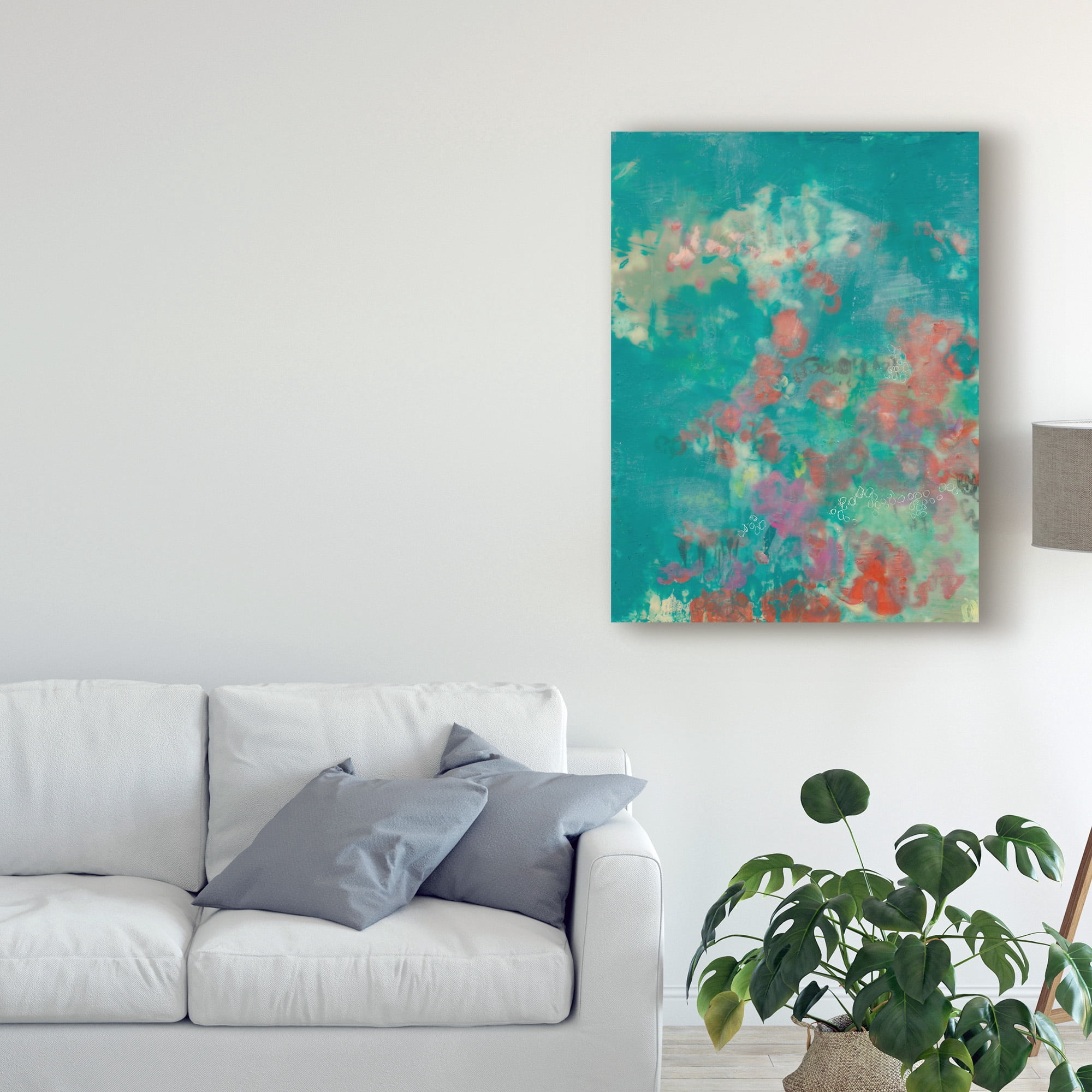 Trademark Fine Art 'Teal Rose Garden I' Canvas Art by Jennifer Goldberger