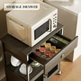 thumbnail image 3 of Catrimown Coffee Cart, Coffee Bar Microwave Cart with Storage, Coffee Cart Station, Wash Grey, 3 of 8