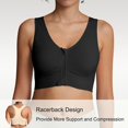 thumbnail image 2 of TEMOGU-Sports Bras for Women Full Support Front Zip Closure Compression Bras Post Surgery Wireless Racerback Sport Brassiere, 2 of 4