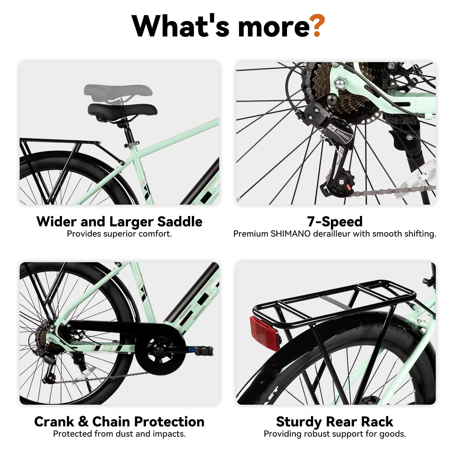 HILAND 26" Electric Bike for Adults with 500W Brushless Motor, 40Miles 20MPH Electric Mountain Bike with 36V 7.8AH Removable Battery UL2849,Green