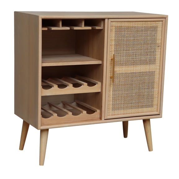 A and B Home  Natural Wine Cabinet