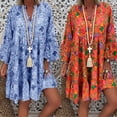 thumbnail image 6 of Colorful Lightweight Dress For Women Large Size V Neck Button Down Casual Dress M-4XL Optional, 6 of 9