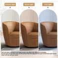 thumbnail image 6 of UIXE Swivel Accent Chair Set of 2 Faux Leather Barrel Chair Modern Round Arm Club Chair, Light Brown, 6 of 6