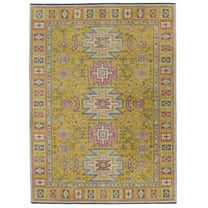 Linon Logan Sivas Polyester 5' X 7' Area Rug in Yellow and Ivory
