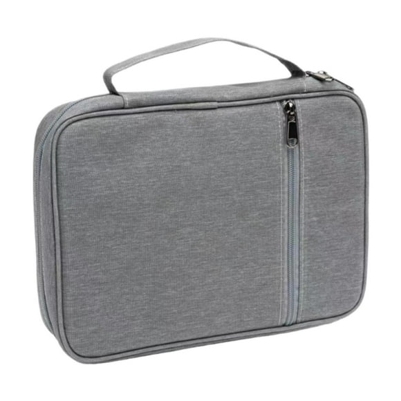 Estuche protector para Biblia con bolsillo con cremallera, impermeable, portátil y multifuncional. Gris