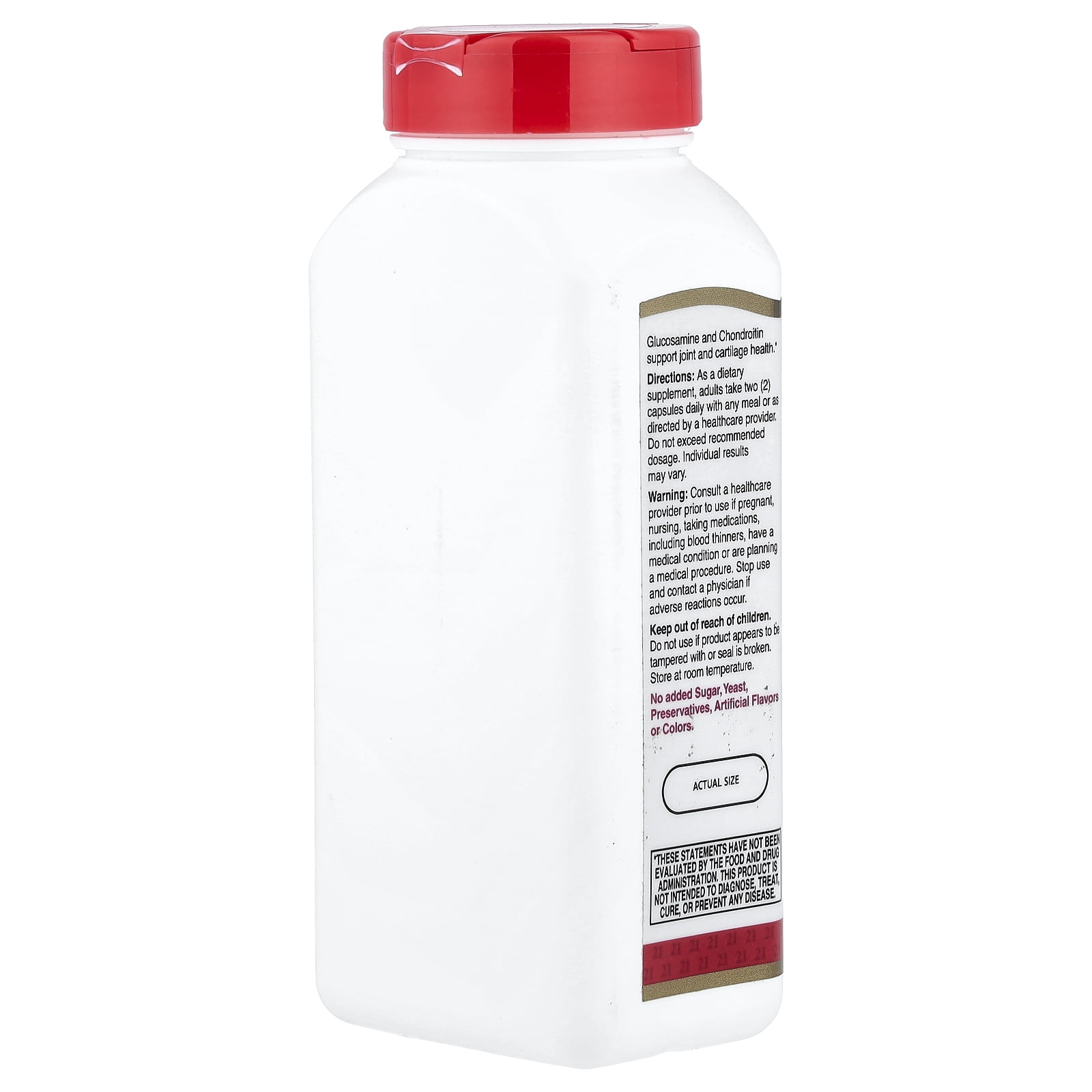 21st Century Glucosamine Chondroitin, 200 Easy to Swallow Capsules