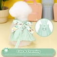 thumbnail image 3 of Plaid Dog Dress Harness Leash Set for Small Medium Dog Cats Girl Green Summer Pet Clothes Bowknot Puppy Princess Dresses Holiday Party Costume Outfits Chihuahua Yorkie Clothing, 3 of 7