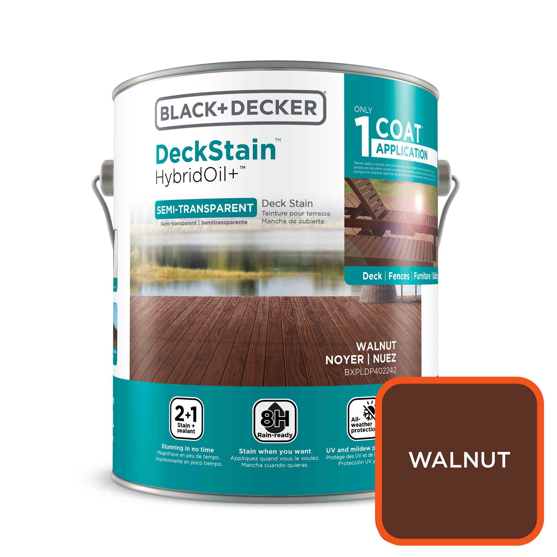BLACK+DECKER Deck and Wood Stain in Walnut SemiTransparent (1 Gallon
