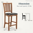 thumbnail image 2 of Demi Bonn 2-Piece Counter Height Bar Stools with Backrest, Modern Dining Chair with Backrests, Walnut, 2 of 8