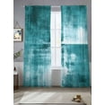 thumbnail image 2 of Collage Theme Sheer Curtains for Living Room Bedroom, Light-filtering Sheer Curtain, Abstract Blue Oil Painting Texture Rod Pocket Voile Window Treatment Drapes, 52’’Wx108’’L, 2 Panels Set, 2 of 7