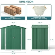 6 x 4 Outdoor Storage Shed with Lockable Door, Aiho Metal Garden Shed, House Storage Sheds Outdoor for Backyard, Garden & Patio Organization - Green