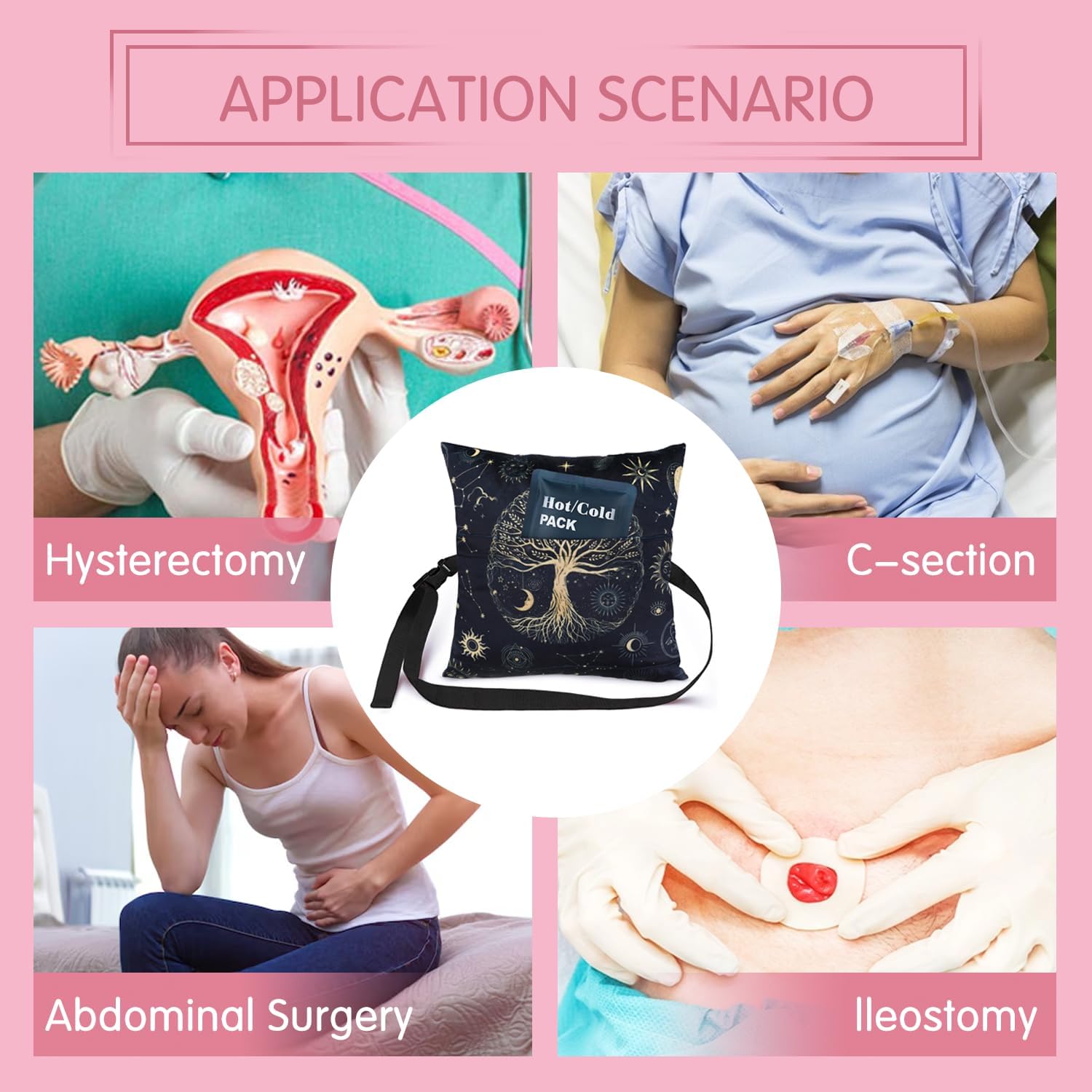 Hysterectomy Pillow C Section Recovery Surgery for Women Mastectomy Pillows Post Tummy Pillow Cushion After Abdominal Surgery Gifts Hysterectomy Recovery Must Haves Insertable Ice Pack