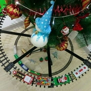 Battery Operated Christmas Train Set, Electric Train Toy with Tracks, Lights & Sounds, Circle Railway Playset for Under Tree Decor, Kids, Boys, Girls, Xmas Gift