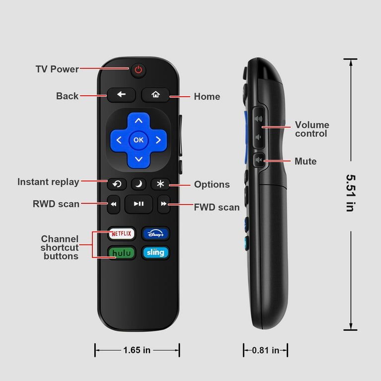 Universal TV Remote Control Replacement for Roku TV for Onn Roku for LG Roku for TCL Roku for Philips Roku for Insignia Roku for Hisense Roku TVs Not