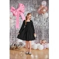 thumbnail image 6 of Arshiner Girls A-Line Dress Long Sleeve Smocked Skater Fall Winter Elegant Dress with Pockets, 6 of 7