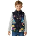 thumbnail image 5 of Xixirimido Black Cat and Daisy Flower Pattern Boys Girls Fleece Vest Sleeveless Stand-up Collar Jacket with Pockets Full-Zip Fall Winter Warm Outerwear for 11-12, 5 of 7