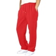 thumbnail image 3 of Nestiefly Mens Baggy Sweatpants Baggy Casual Straight Wide Leg Fleece Sweat Pants Athletic Workout Gym Jogger with Pockets Red S, 3 of 8