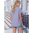 thumbnail image 3 of MOYIKO Short Sleeve Summer Tops for Women Casual Button Down Shirts Striped Business Work Blouses, 3 of 7