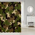 thumbnail image 2 of Manfei Minimalism Camouflage Shower Curtain 72Wx84L, Mid Century Camo Bathroom Shower Curtain, Woodland Green, 2 of 5