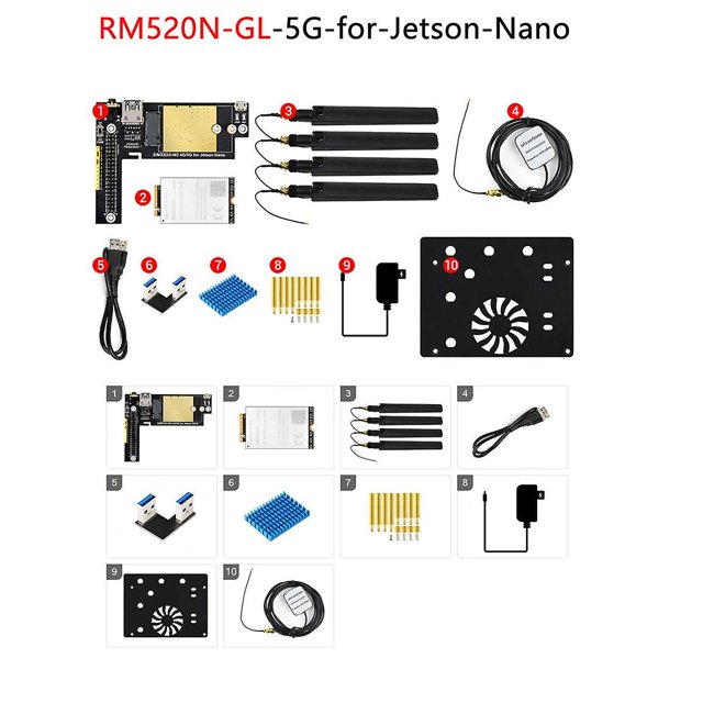 Módulo RM520N 5G para placa de expansión Nano 5G/4G/3G para regiones con cobertura de señal 5G Sub-6G EU Pl Negro, Negro