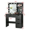 thumbnail image 2 of 35.4" Vanity Desk with Mirror & Lights, 4 Drawers, 3 Shelves, Power Outlets, 2 of 2