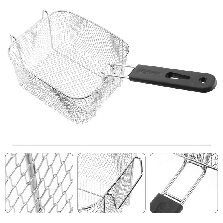 ROBOT-GXG Frying Basket - Fry Strainer - Stainless Steel Square Mesh French  Fry Basket Holder Mini Mesh Wire French Fry Chips Baskets Net Strainer  Serving Food Presentation Kitchen Cooking Tools 