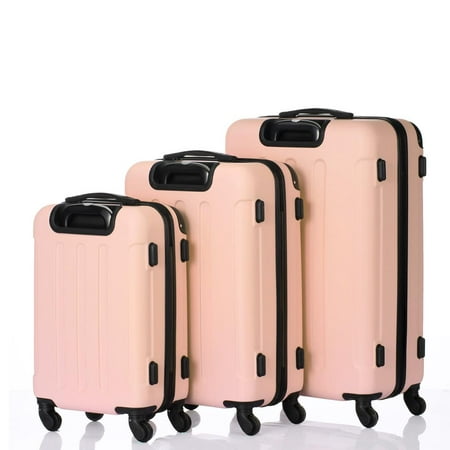 Luggage 3 Piece Sets PC+ABS Spinner Suitcase 20 inch 24 inch 28 (Best 25 Spinner Suitcase)
