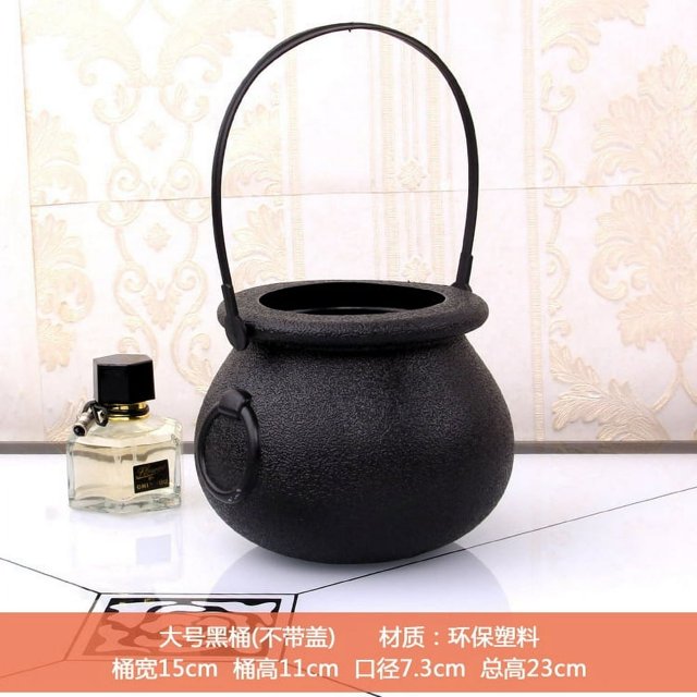 2pcs Candy Cauldron Containers Trick Or Treat Candy Kettle Pots Buckets for Halloween Party